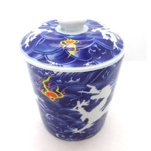 Chinese Dragon Porcelain Tea Mug with Lid Never Used - Picture 2 of 5